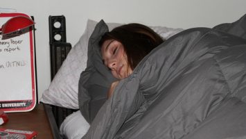 Ashlee Chadwick, a sophomore at The Ohio State University, says one of the hardest lessons she`s had to learn in college is how to get a good night`s sleep in the dormitory.