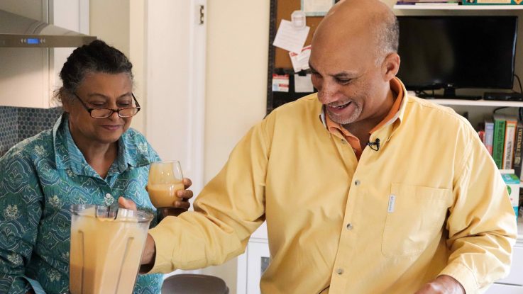 Patty and Tim Anderson enjoy healthy smoothies. After a doctor diagnosed Tim with diabetes, the couple changed their daily habits to manage the disease and live healthier.